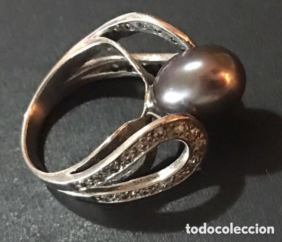Joyeria: Anillo plata y perla gris antiguo - Foto 9