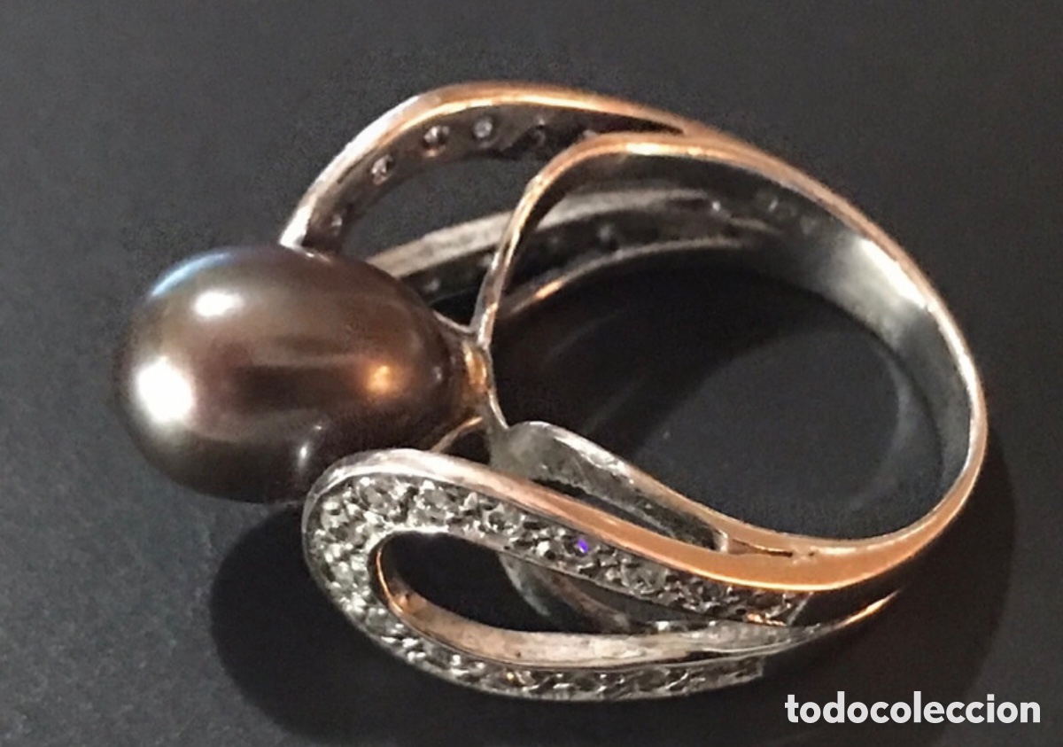 Joyeria: Anillo plata y perla gris antiguo - Foto 11