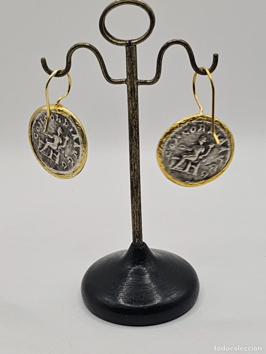 Joyeria: Pendientes con monedas r&eacute;plica romanas antoninianos - Foto 3