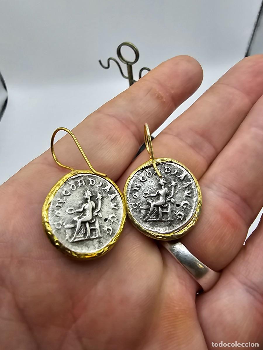 Joyeria: Pendientes con monedas r&eacute;plica romanas antoninianos - Foto 4