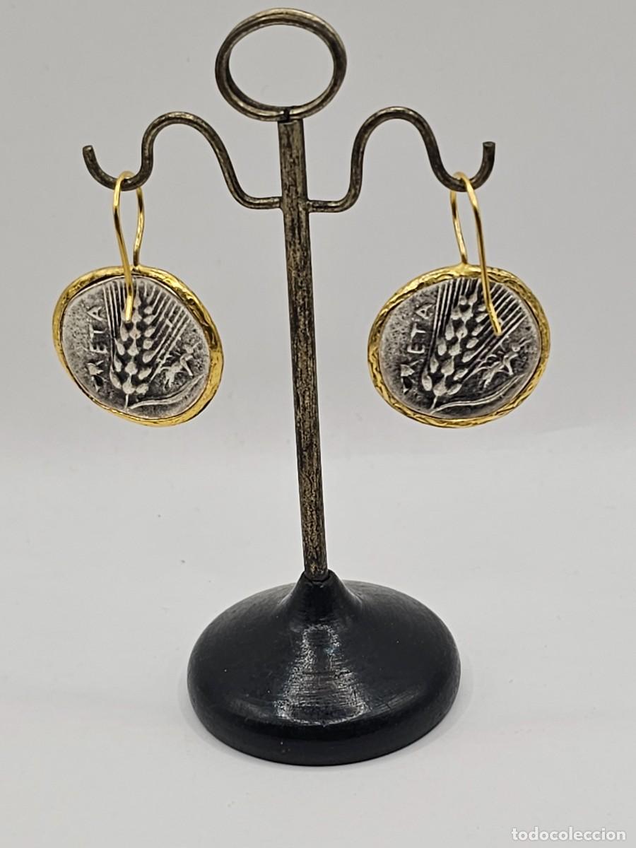 Joyeria: Pendientes con monedas r&eacute;plica dramas griegas - Foto 3