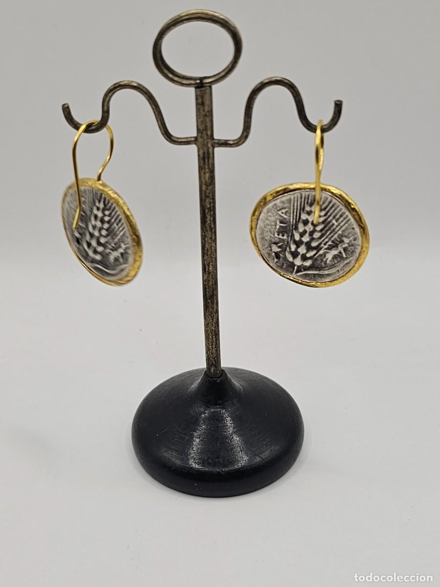 Joyeria: Pendientes con monedas r&eacute;plica dramas griegas - Foto 5
