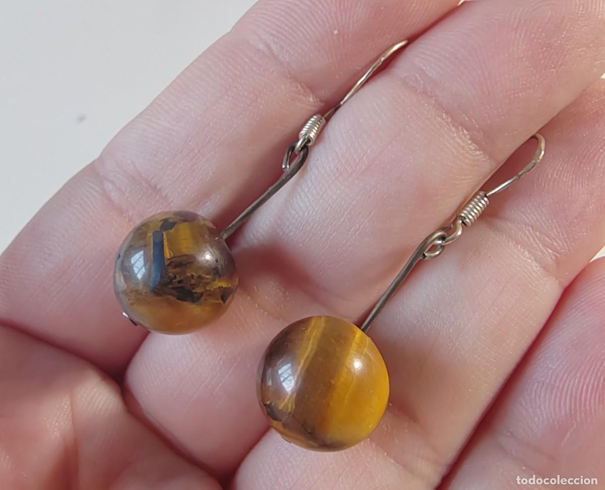 Joyeria: Pendientes Plata de Ley y Ojo de Tigre - Foto 3