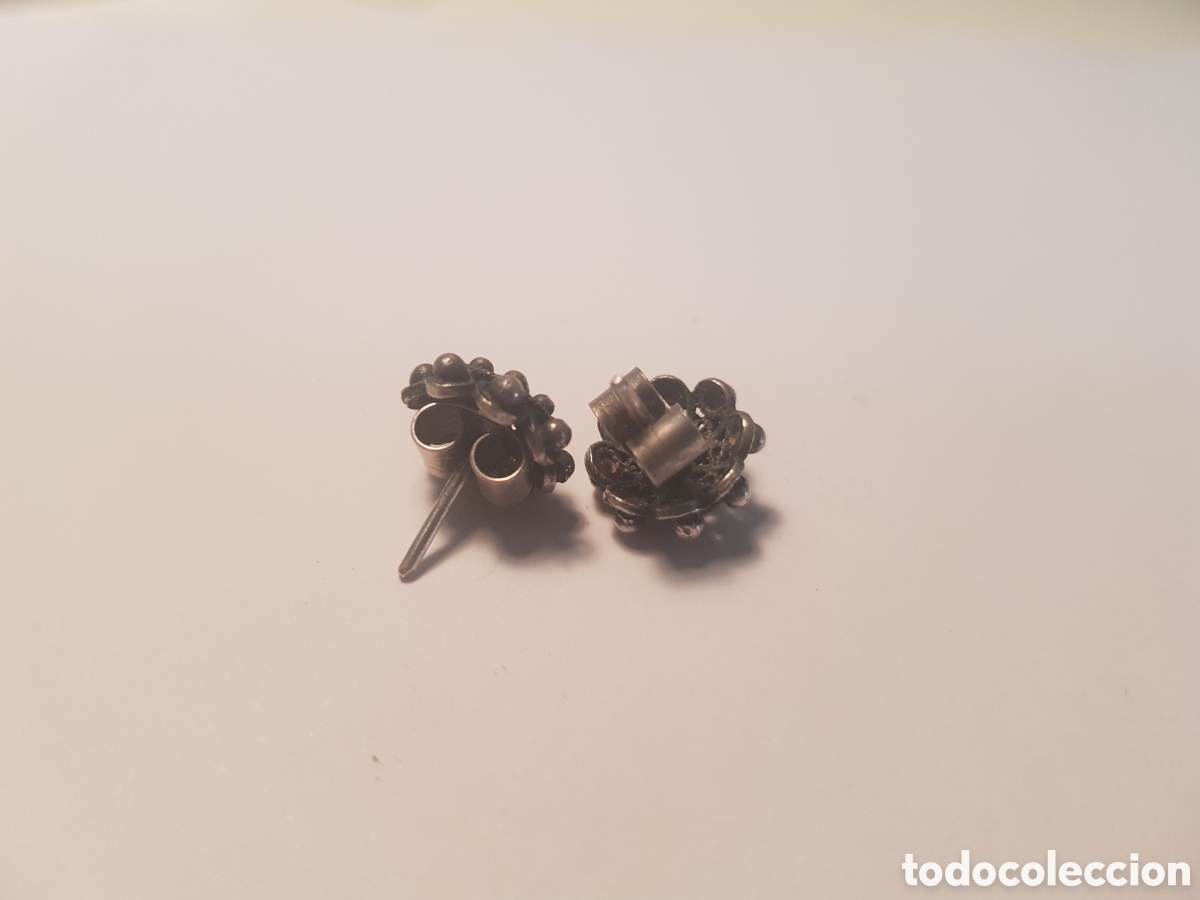 Joyeria: #895 Pendientes bot&oacute;n charro plata de ley 925 1cm - Foto 2