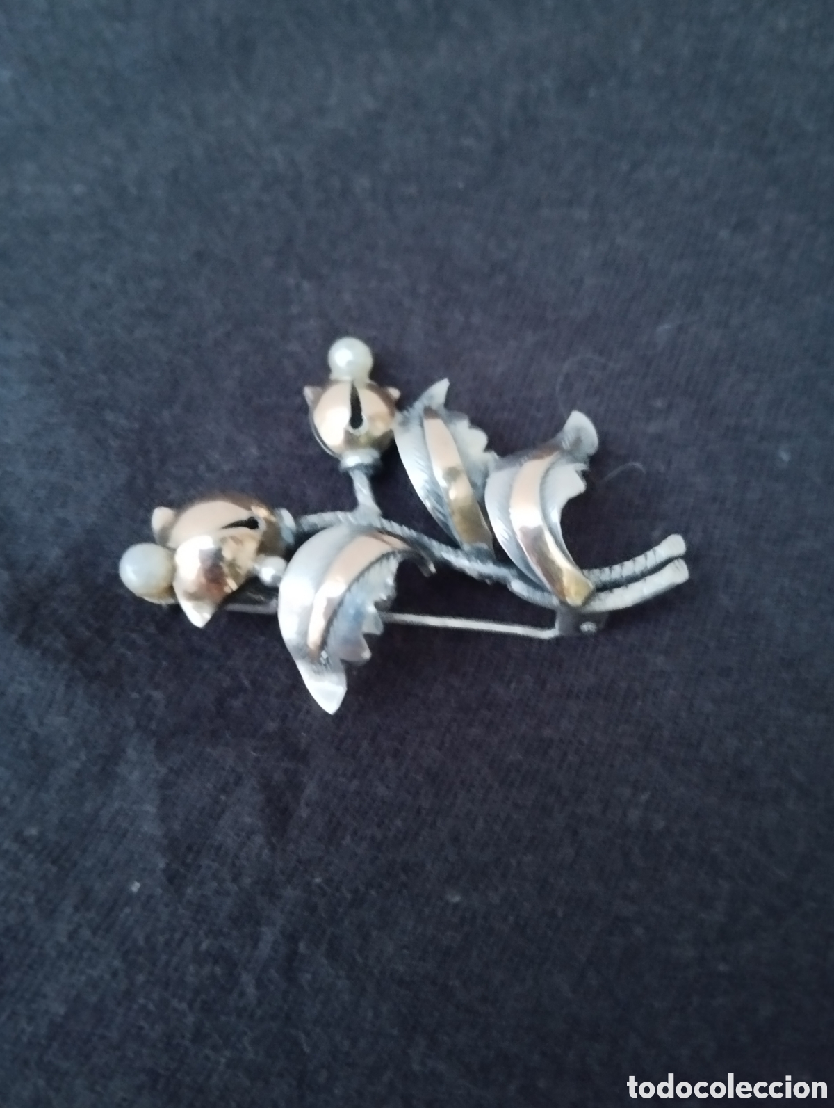 Joyeria: Broche de plata con laminas de oro - Foto 2