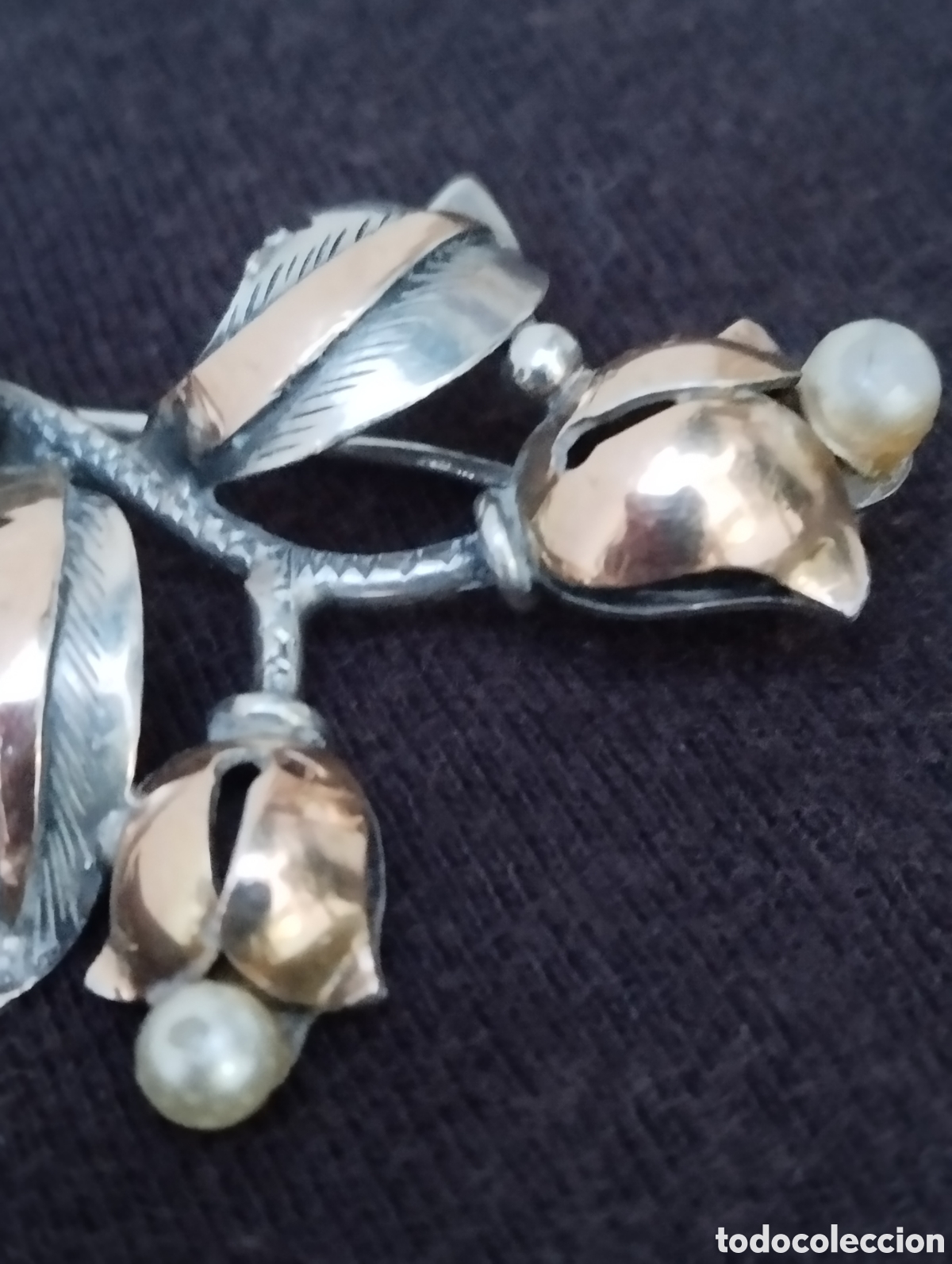 Joyeria: Broche de plata con laminas de oro - Foto 6