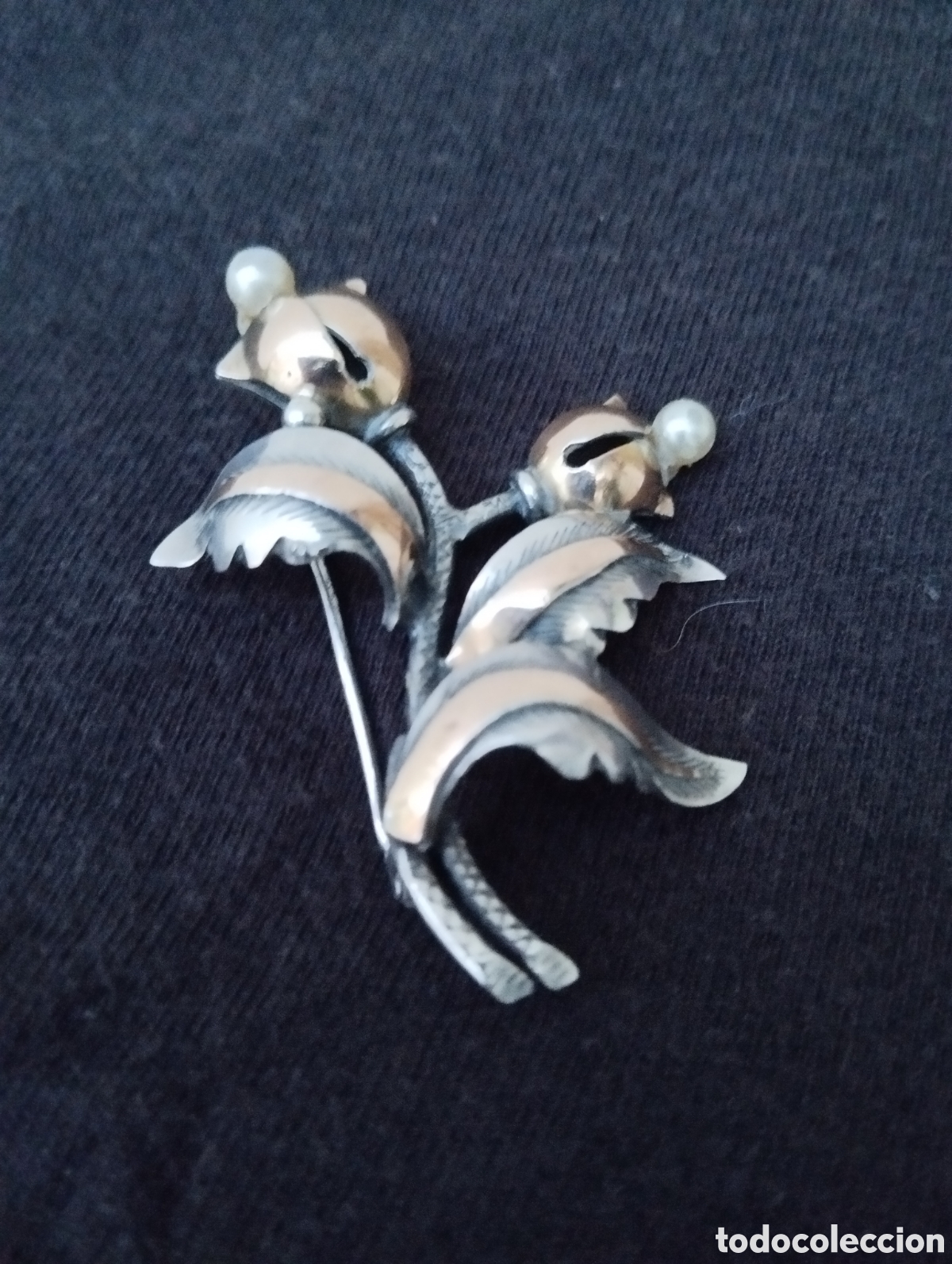 Joyeria: Broche de plata con laminas de oro - Foto 1