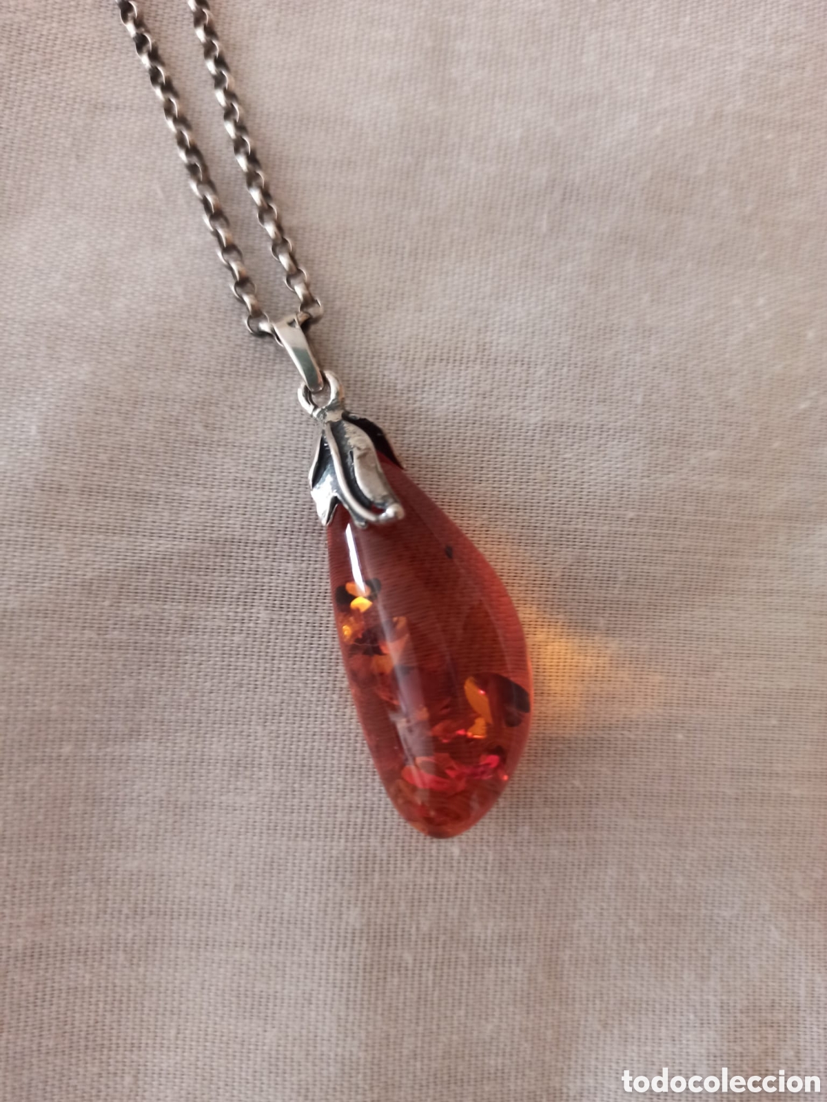 Joyeria: Lote de Colgante y pendientes de &aacute;mbar y plata - Foto 2