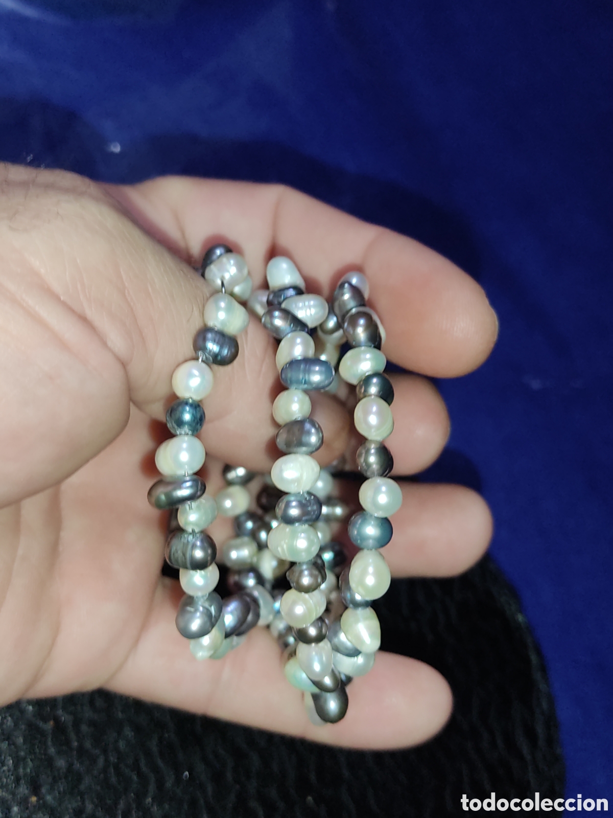 Joyeria: Collar, pulsera de perlas y perlas grises.Vintage - Foto 1