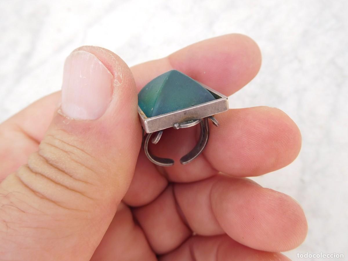 Joyeria: Anillo vintage de plata con cristal - Foto 1