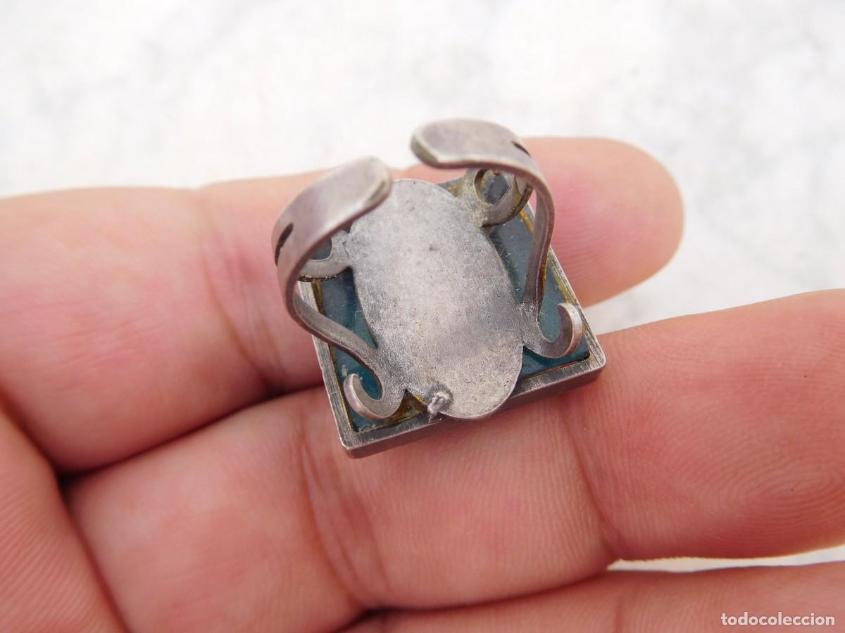 Joyeria: Anillo vintage de plata con cristal - Foto 4