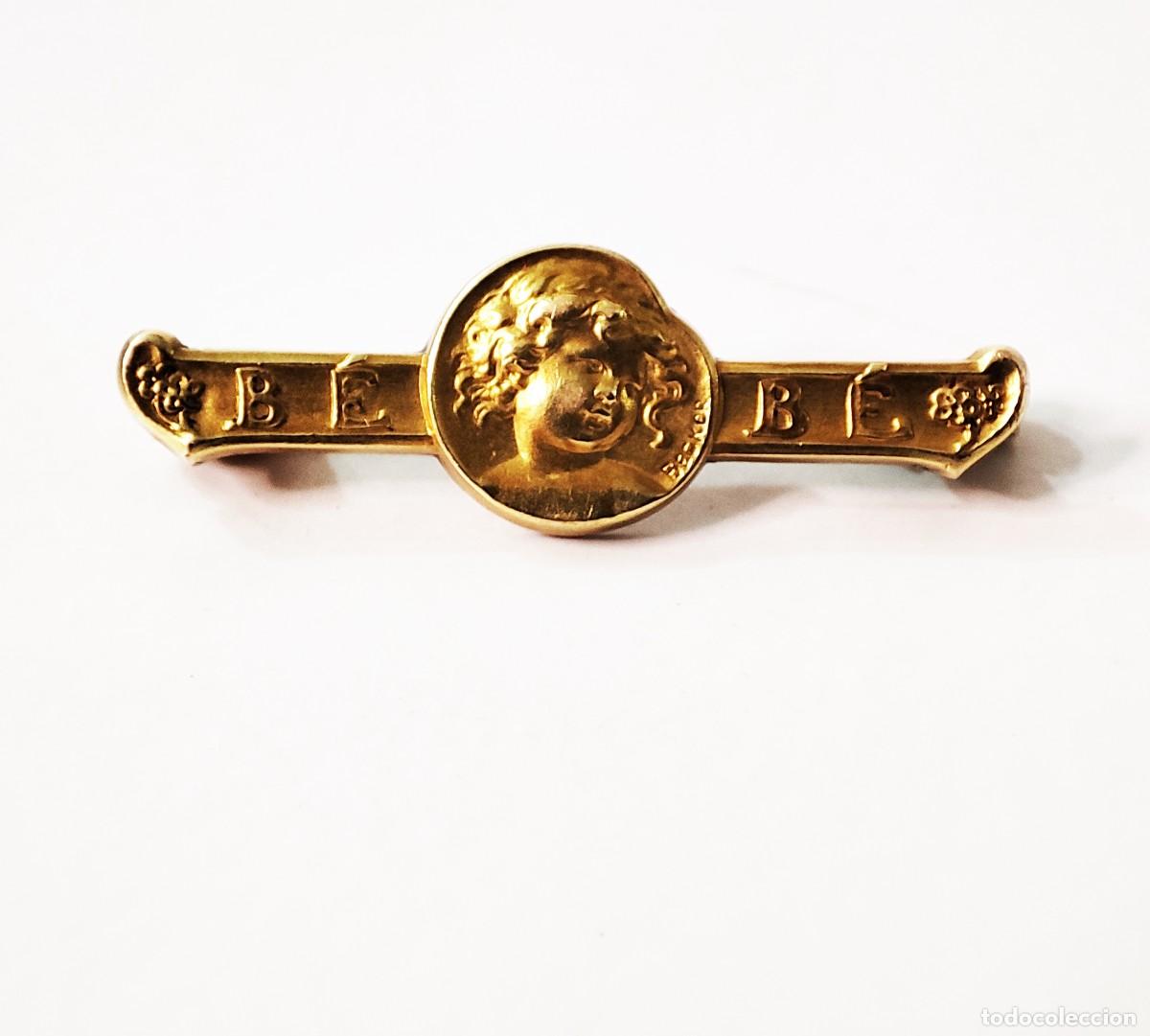 Joyeria: Becker- Broche Art Nouveau Bebe oro fix - Foto 1