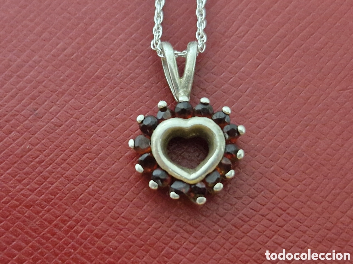 Joyeria: CORAZON PLATA Y GRANATES CON CADENA - Foto 2