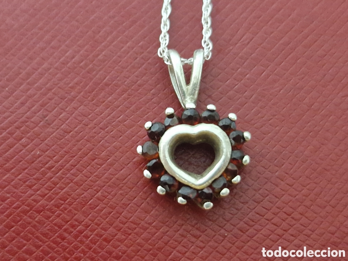 Joyeria: CORAZON PLATA Y GRANATES CON CADENA - Foto 3
