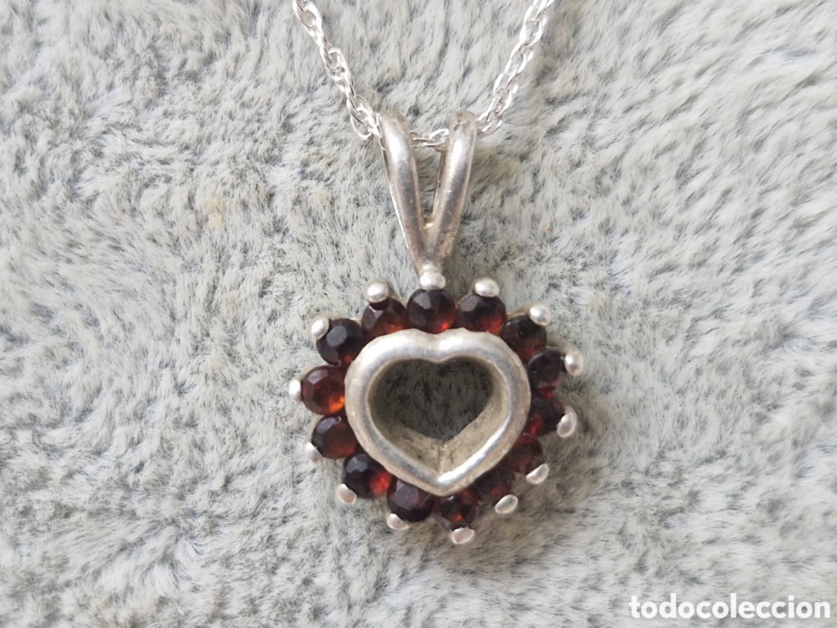 Joyeria: CORAZON PLATA Y GRANATES CON CADENA - Foto 4