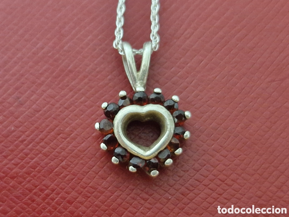 Joyeria: CORAZON PLATA Y GRANATES CON CADENA - Foto 1