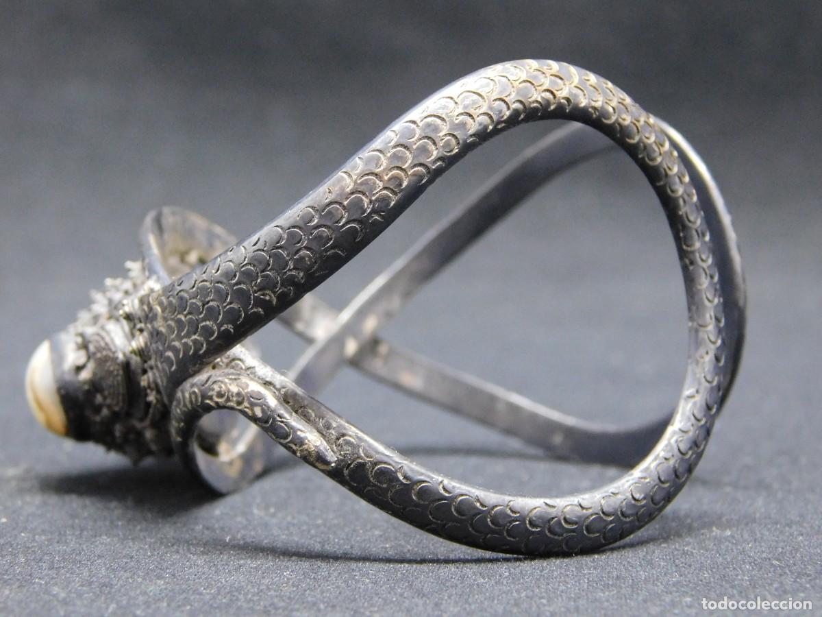 Joyeria: ANTIGUA PULSERA SERPIENTE DE PLATA - Foto 2