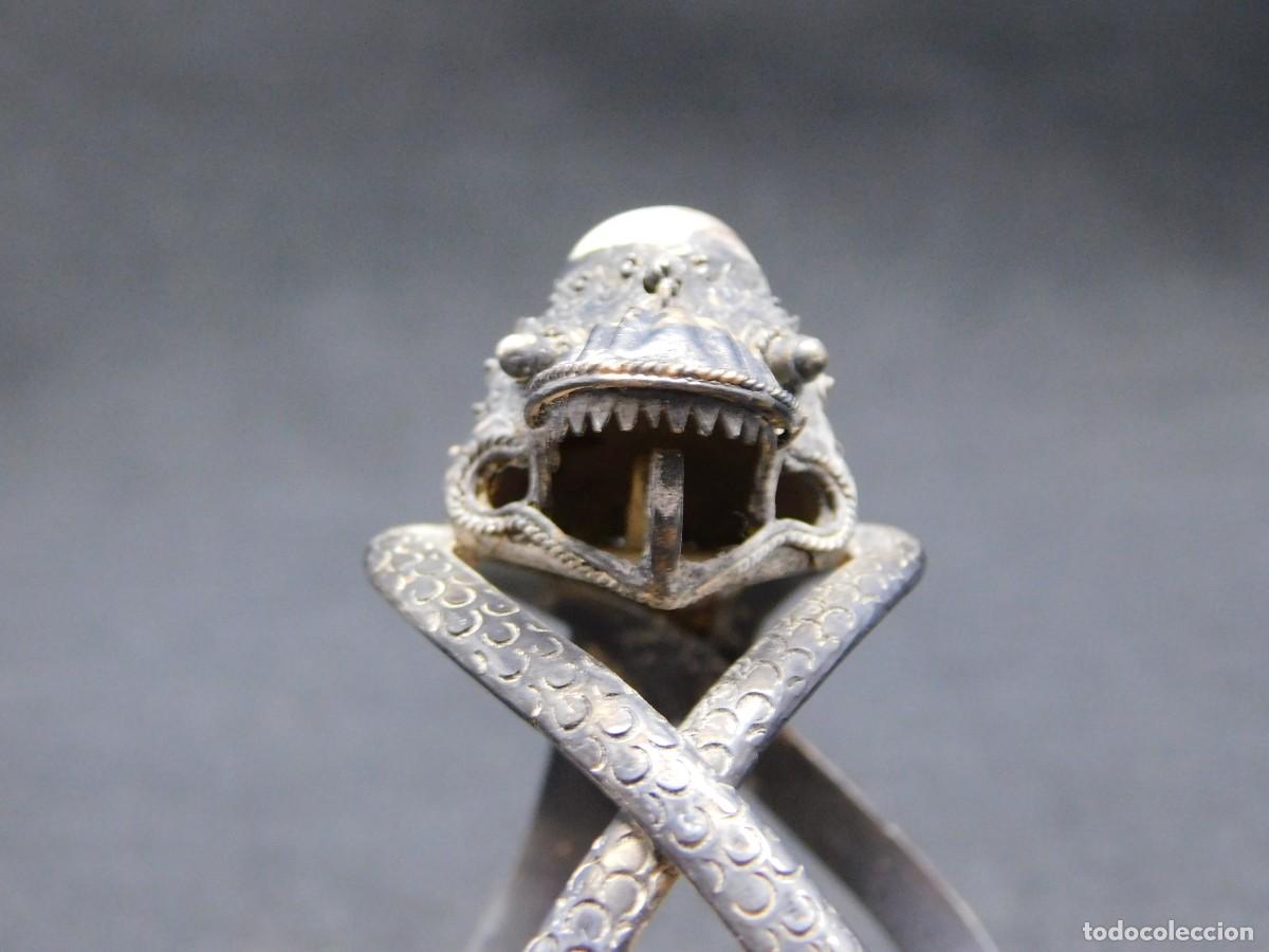 Joyeria: ANTIGUA PULSERA SERPIENTE DE PLATA - Foto 3