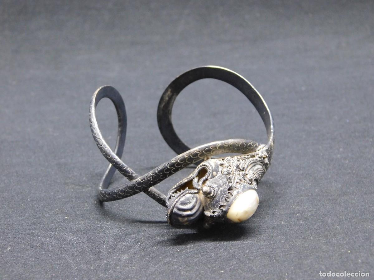 Joyeria: ANTIGUA PULSERA SERPIENTE DE PLATA - Foto 6