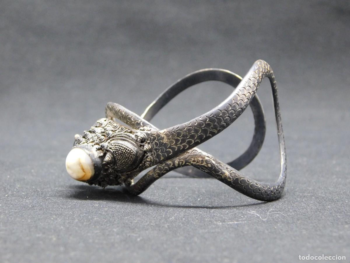 Joyeria: ANTIGUA PULSERA SERPIENTE DE PLATA - Foto 7