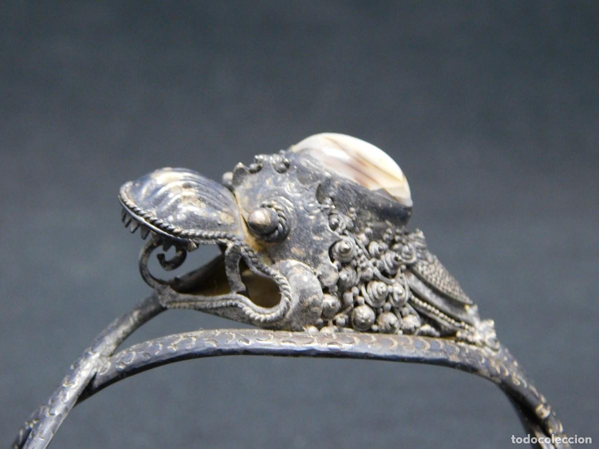 Joyeria: ANTIGUA PULSERA SERPIENTE DE PLATA - Foto 8