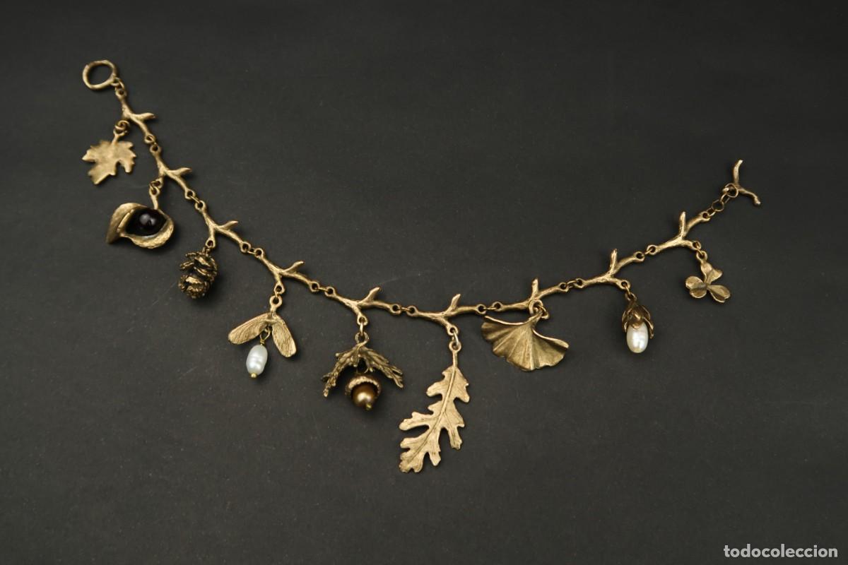 Joyeria: Antigua Pulsera de Metal Dorado - Foto 7