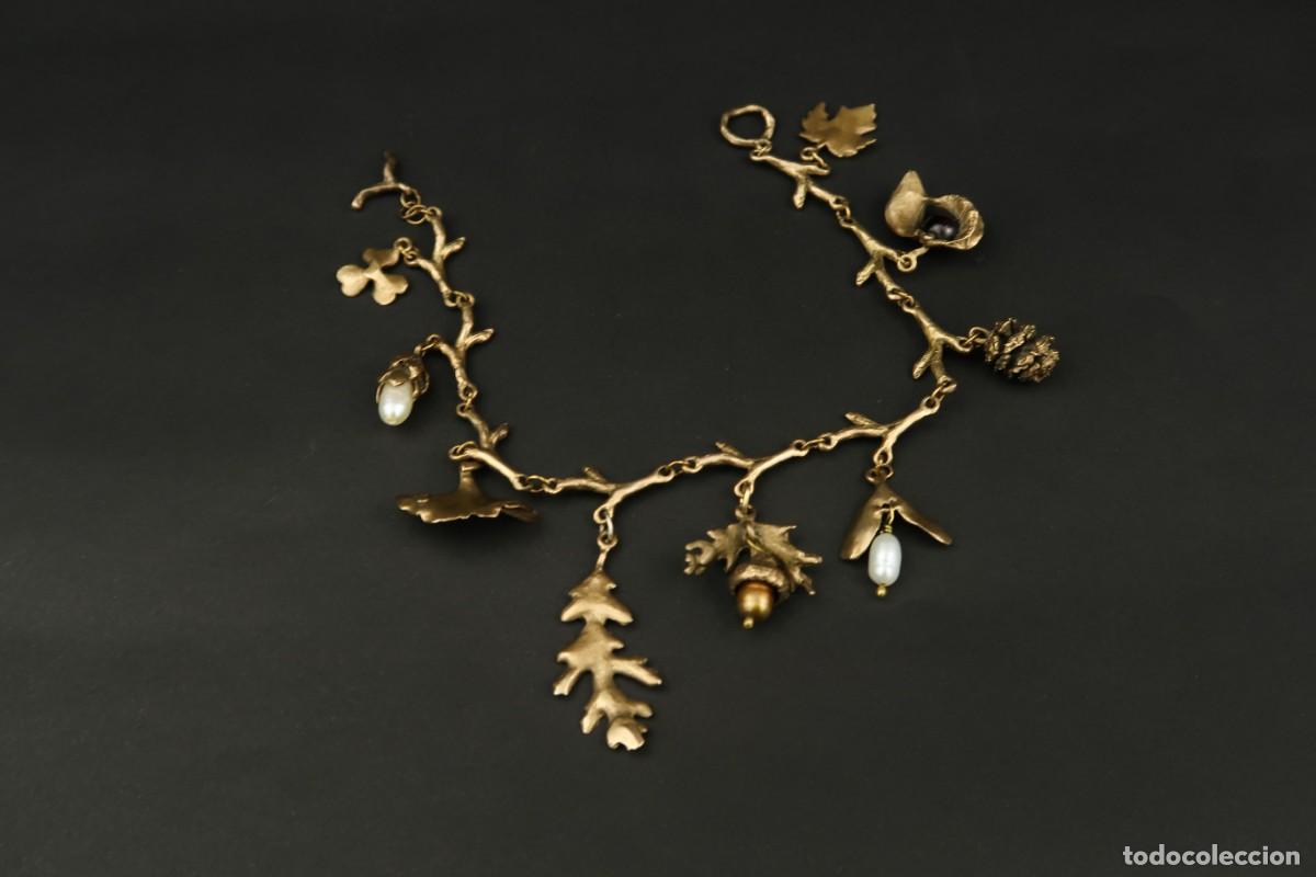 Joyeria: Antigua Pulsera de Metal Dorado - Foto 8