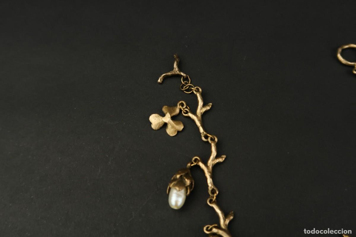 Joyeria: Antigua Pulsera de Metal Dorado - Foto 11