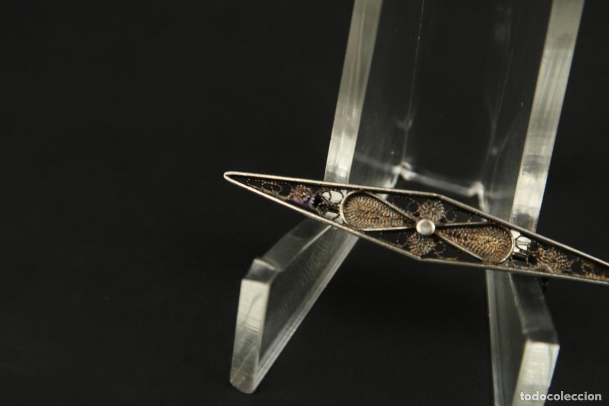 Joyeria: Antiguo Broche de Plata Filigrana - Foto 2