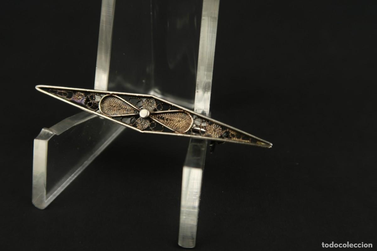 Joyeria: Antiguo Broche de Plata Filigrana - Foto 3