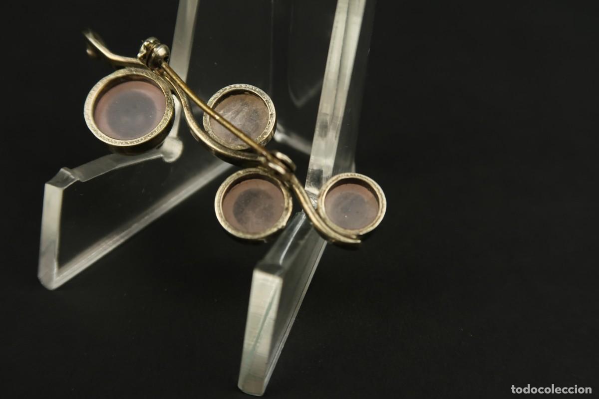 Joyeria: Antiguo Broche de Plata y Cuarzo Rosa - Foto 9