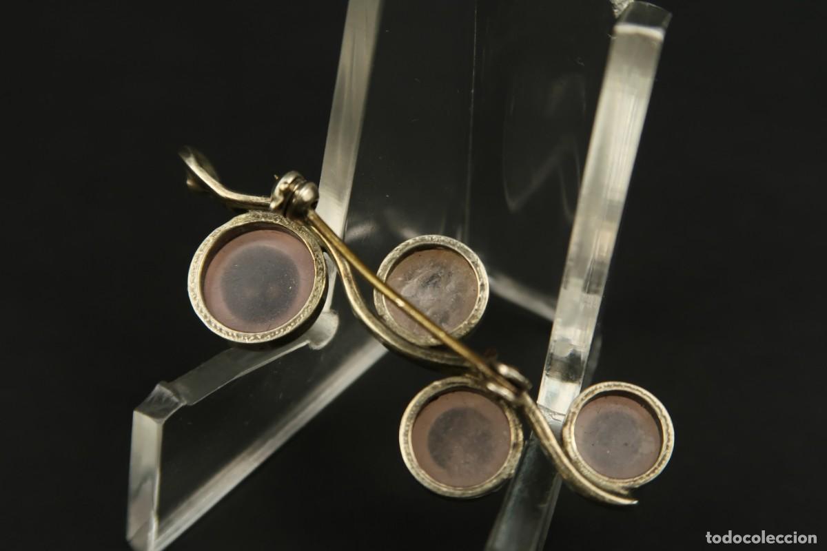 Joyeria: Antiguo Broche de Plata y Cuarzo Rosa - Foto 11
