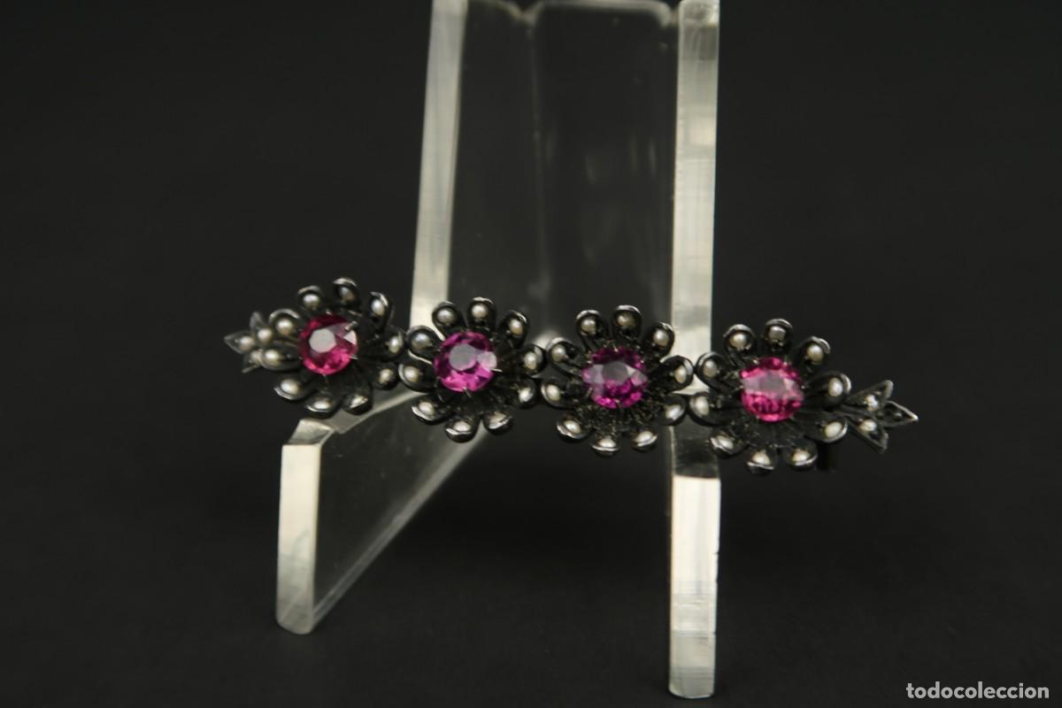 Joyeria: Antiguo Broche de Plata forma de Flores - Foto 1