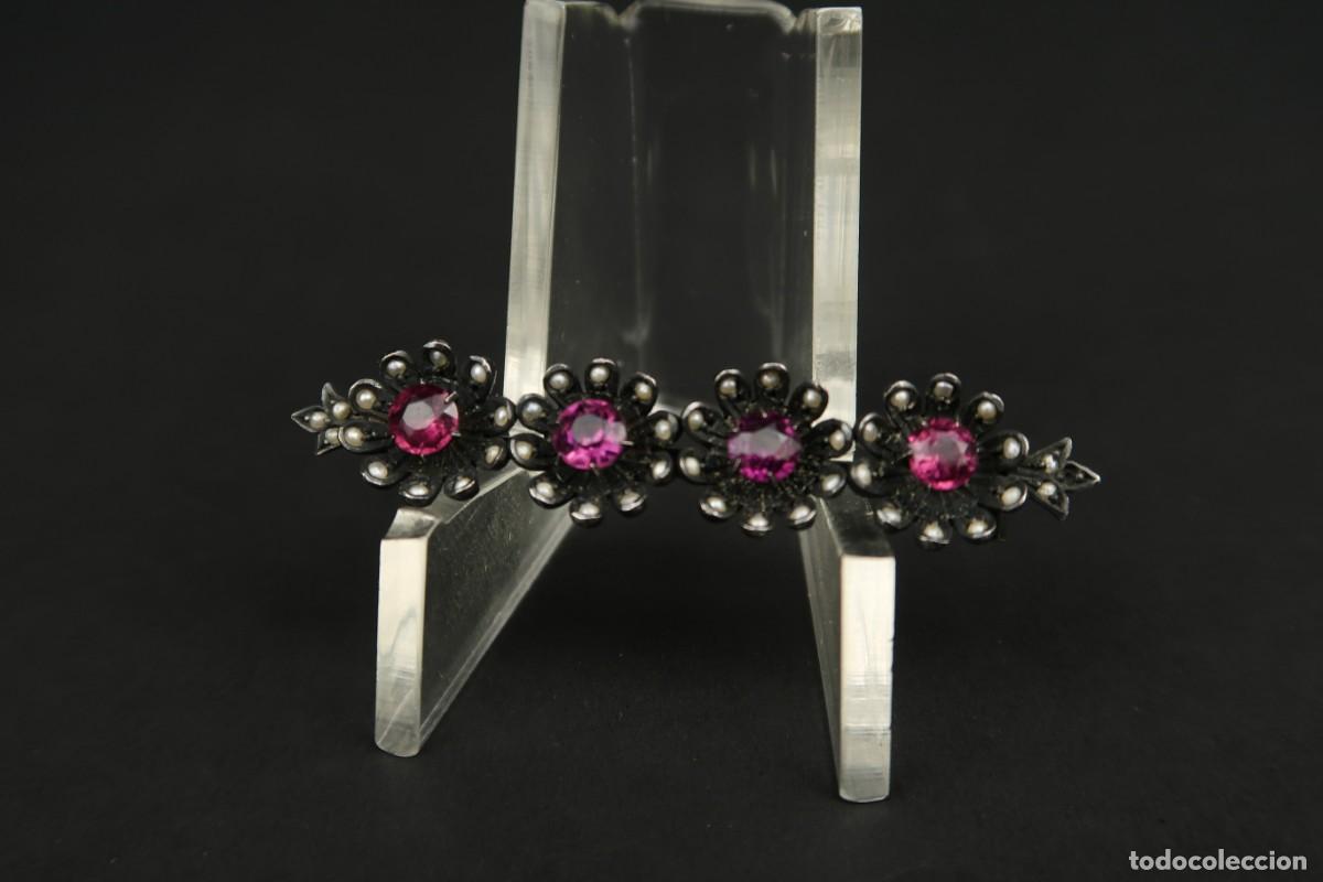 Joyeria: Antiguo Broche de Plata forma de Flores - Foto 2