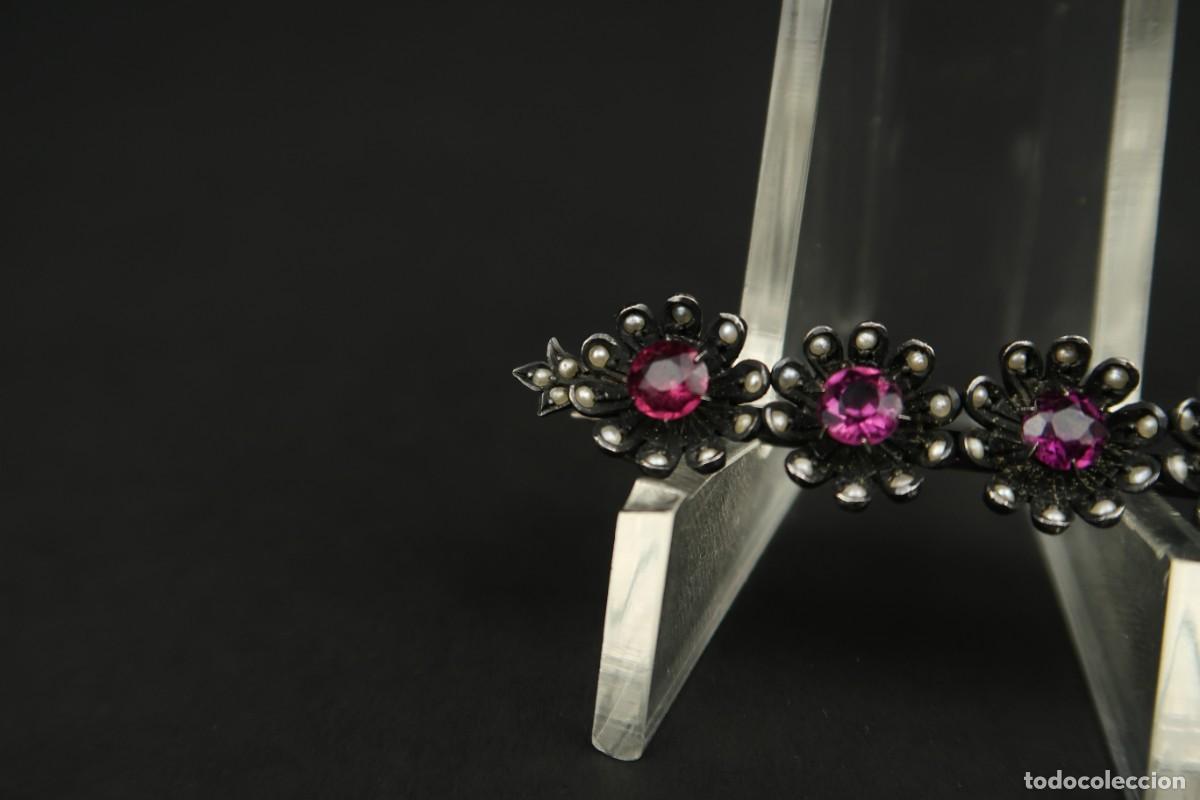 Joyeria: Antiguo Broche de Plata forma de Flores - Foto 3