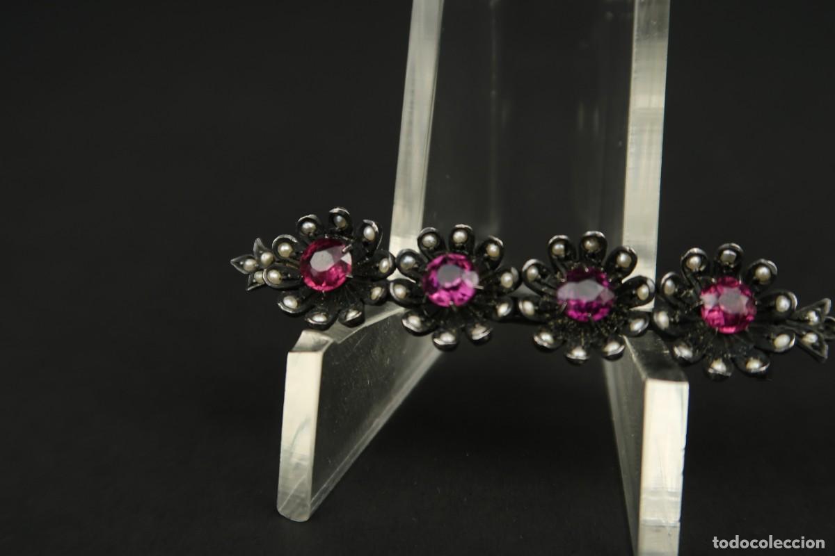 Joyeria: Antiguo Broche de Plata forma de Flores - Foto 4