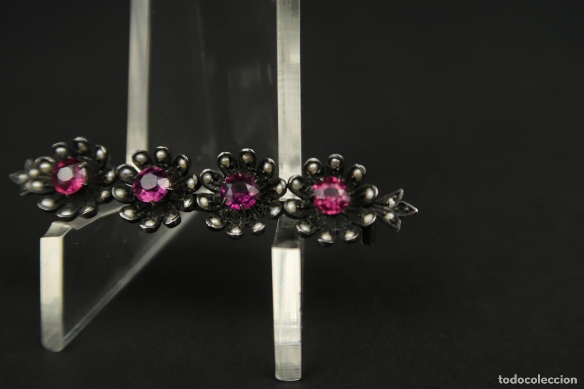 Joyeria: Antiguo Broche de Plata forma de Flores - Foto 5