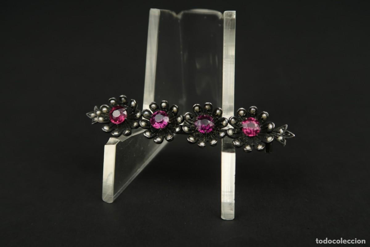 Joyeria: Antiguo Broche de Plata forma de Flores - Foto 7