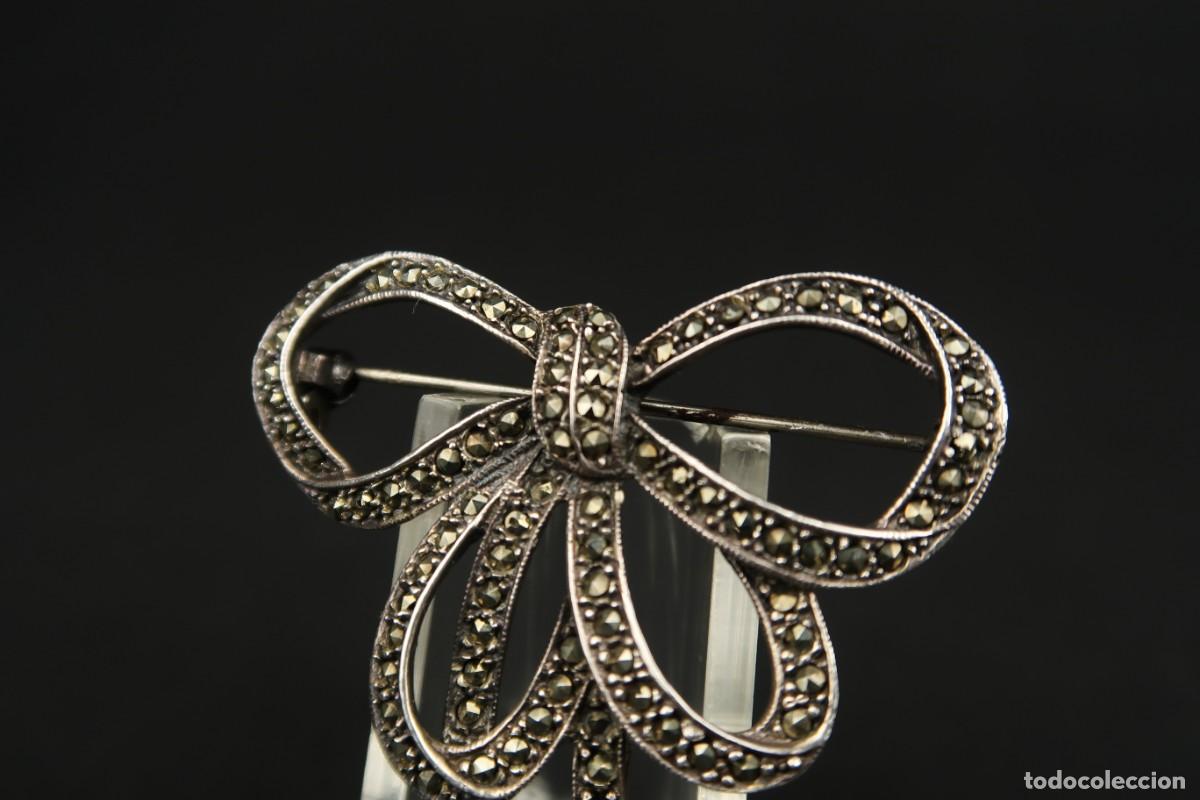 Joyeria: Antiguo Broche de Plata y Marcasitas - Foto 2