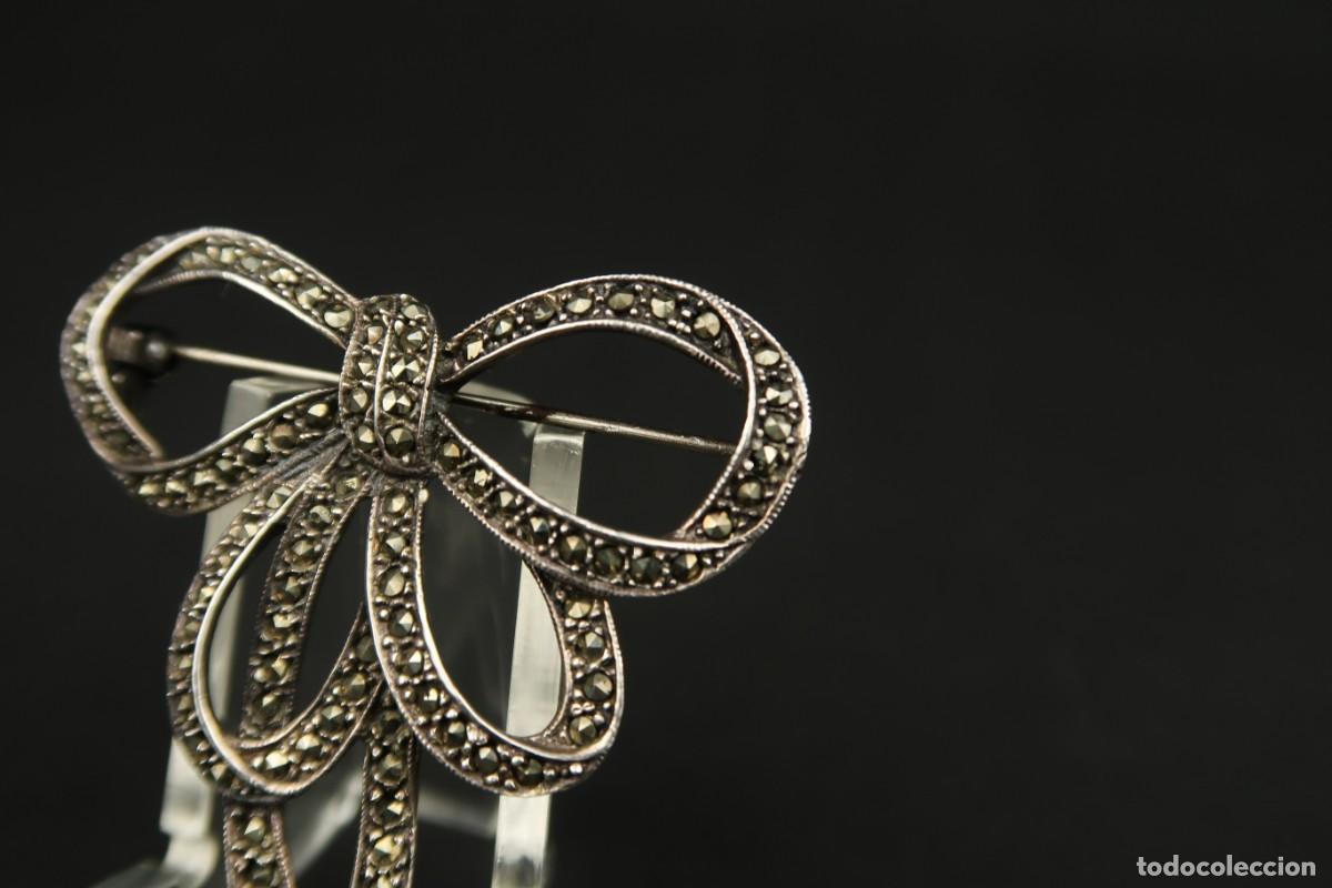 Joyeria: Antiguo Broche de Plata y Marcasitas - Foto 3