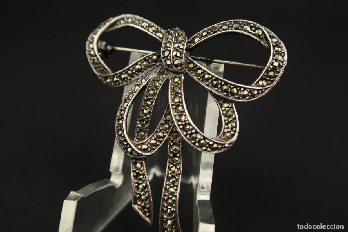 Joyeria: Antiguo Broche de Plata y Marcasitas - Foto 4