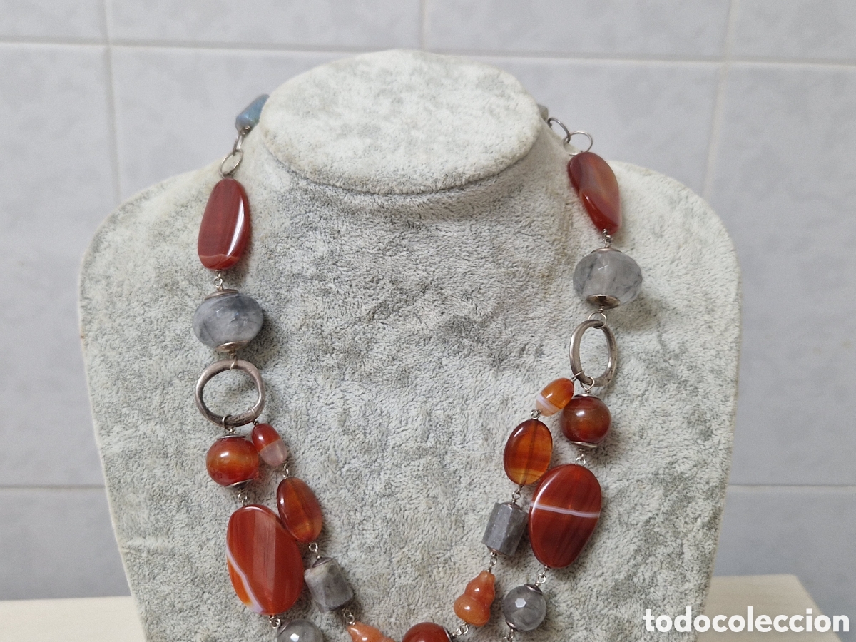 Joyeria: COLLAR GRANDE EN PLATA Y AGATAS NATURALES - Foto 7