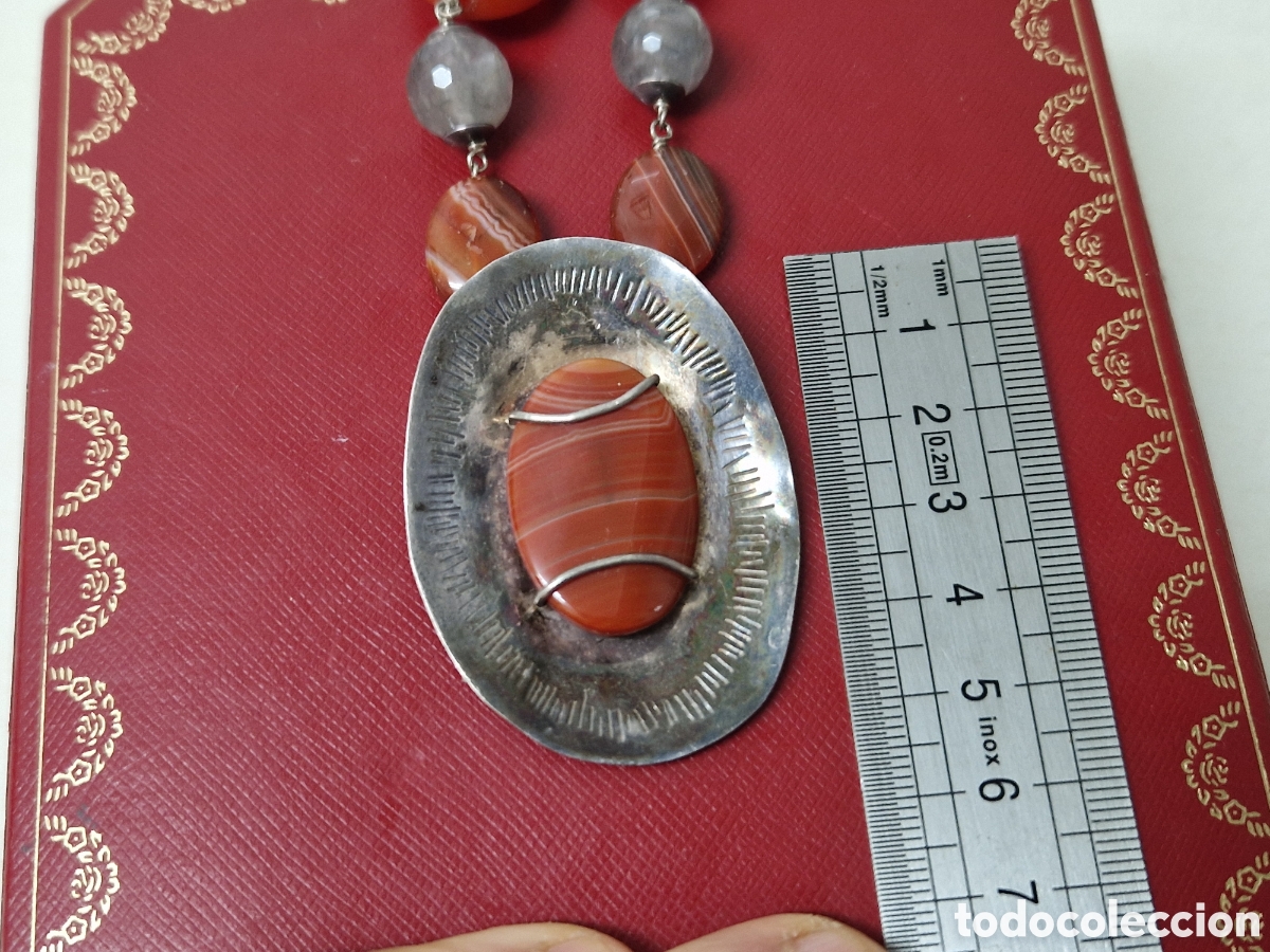 Joyeria: COLLAR GRANDE EN PLATA Y AGATAS NATURALES - Foto 8