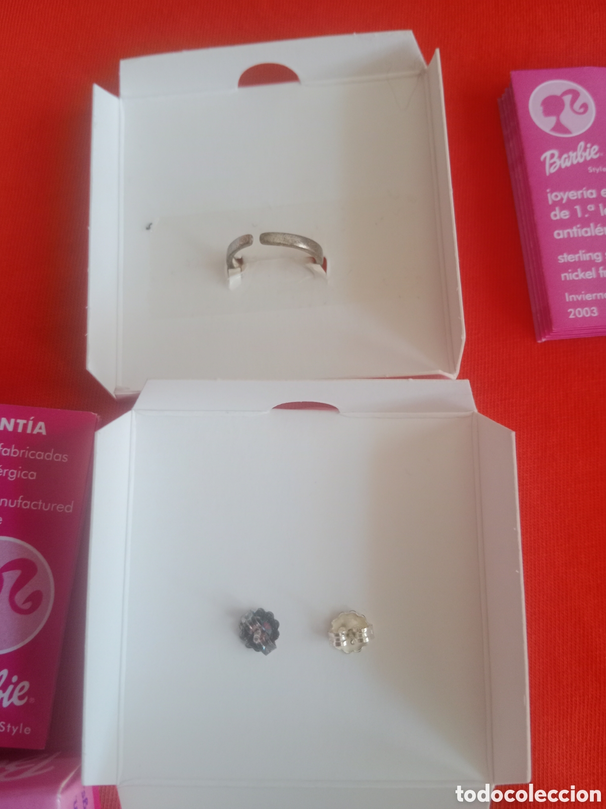 Joyeria: Lote de pendientes y anillo Barbie - Foto 6