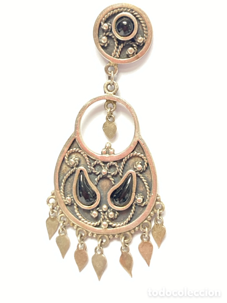 Joyeria: Preciosos pendientes de plata y onix / P158 - Foto 2