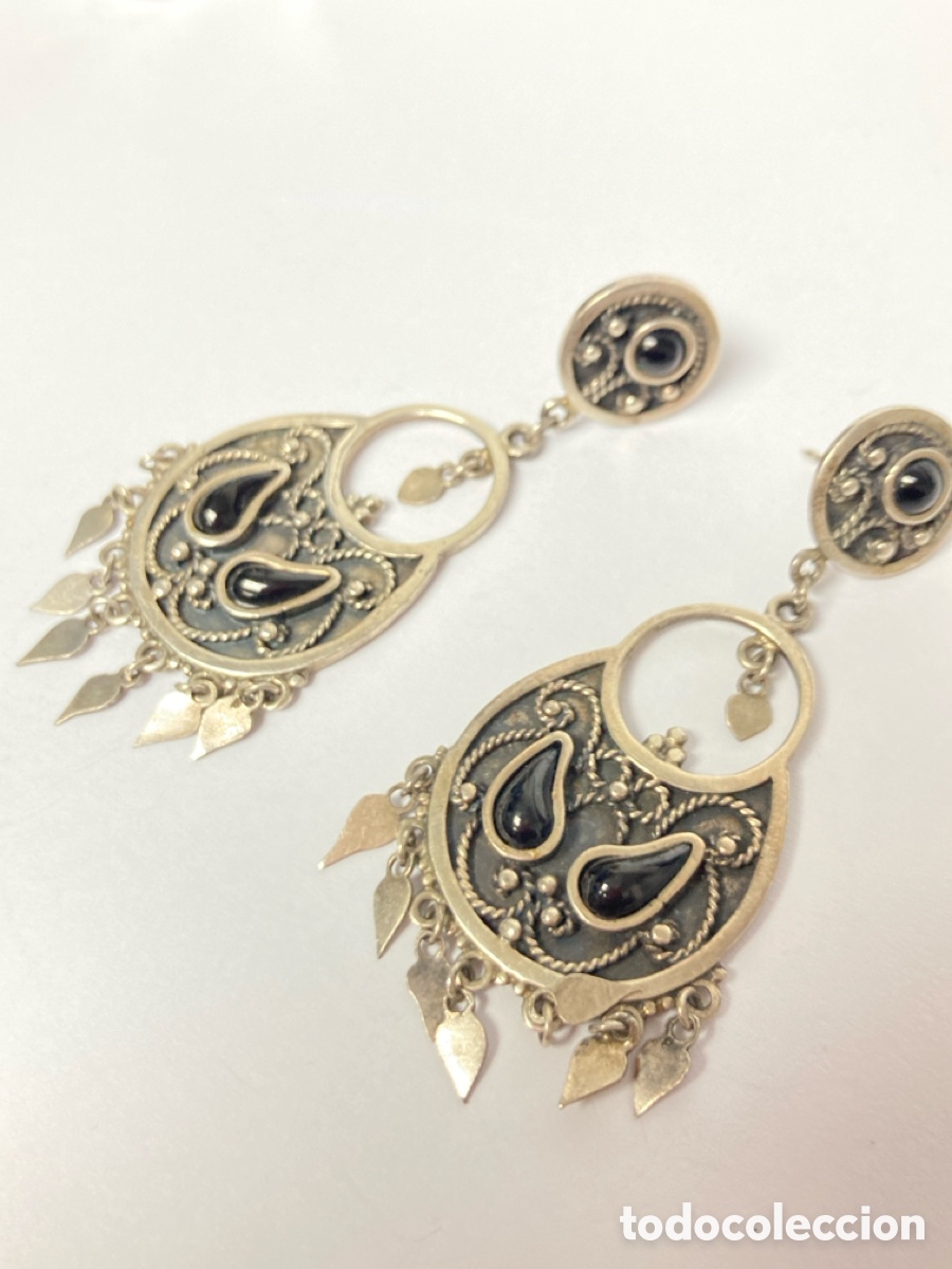 Joyeria: Preciosos pendientes de plata y onix / P158 - Foto 3