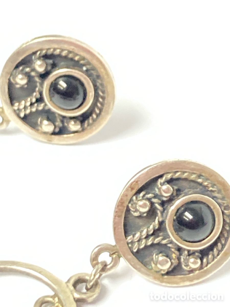 Joyeria: Preciosos pendientes de plata y onix / P158 - Foto 4