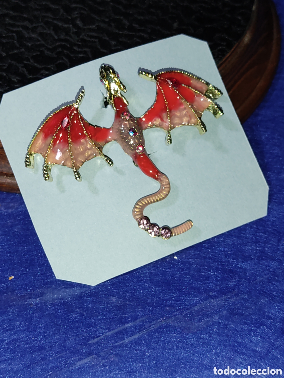 Joyeria: Broche drag&oacute;n esmaltado con circonitas. - Foto 4