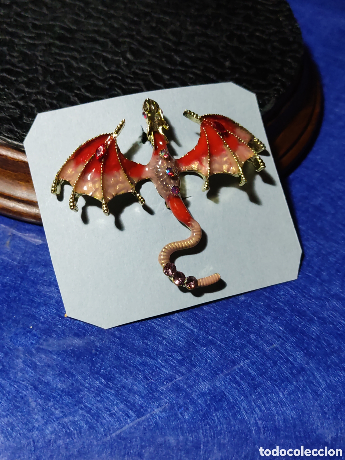 Joyeria: Broche drag&oacute;n esmaltado con circonitas. - Foto 5