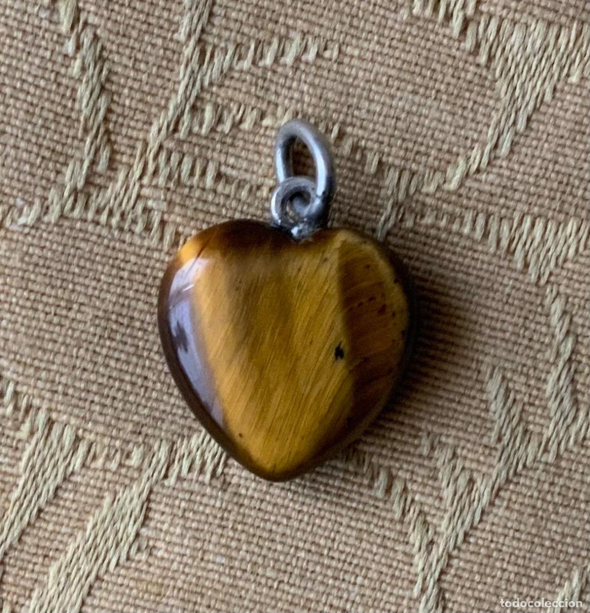 Joyeria: COLGANTE CORAZ&Oacute;N OJO DE TIGRE Y PLATA - Foto 4
